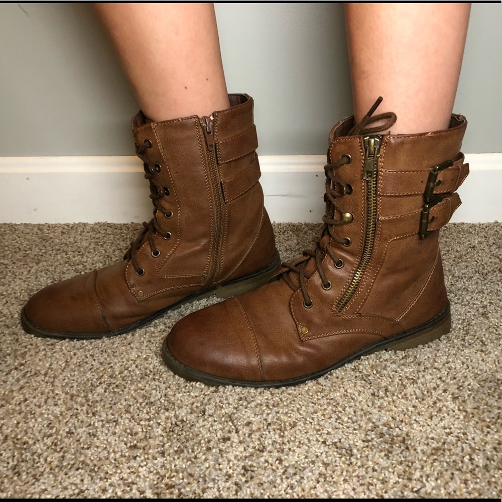 Brown Combat Boots